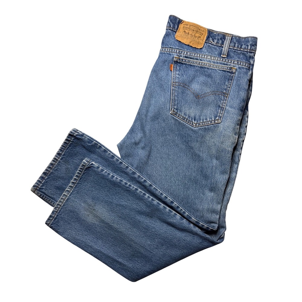 Levis 517 Orange Tab 80s Vintage‎ Jeans Mens 37x30 Blue Worn Bootcut USA Made